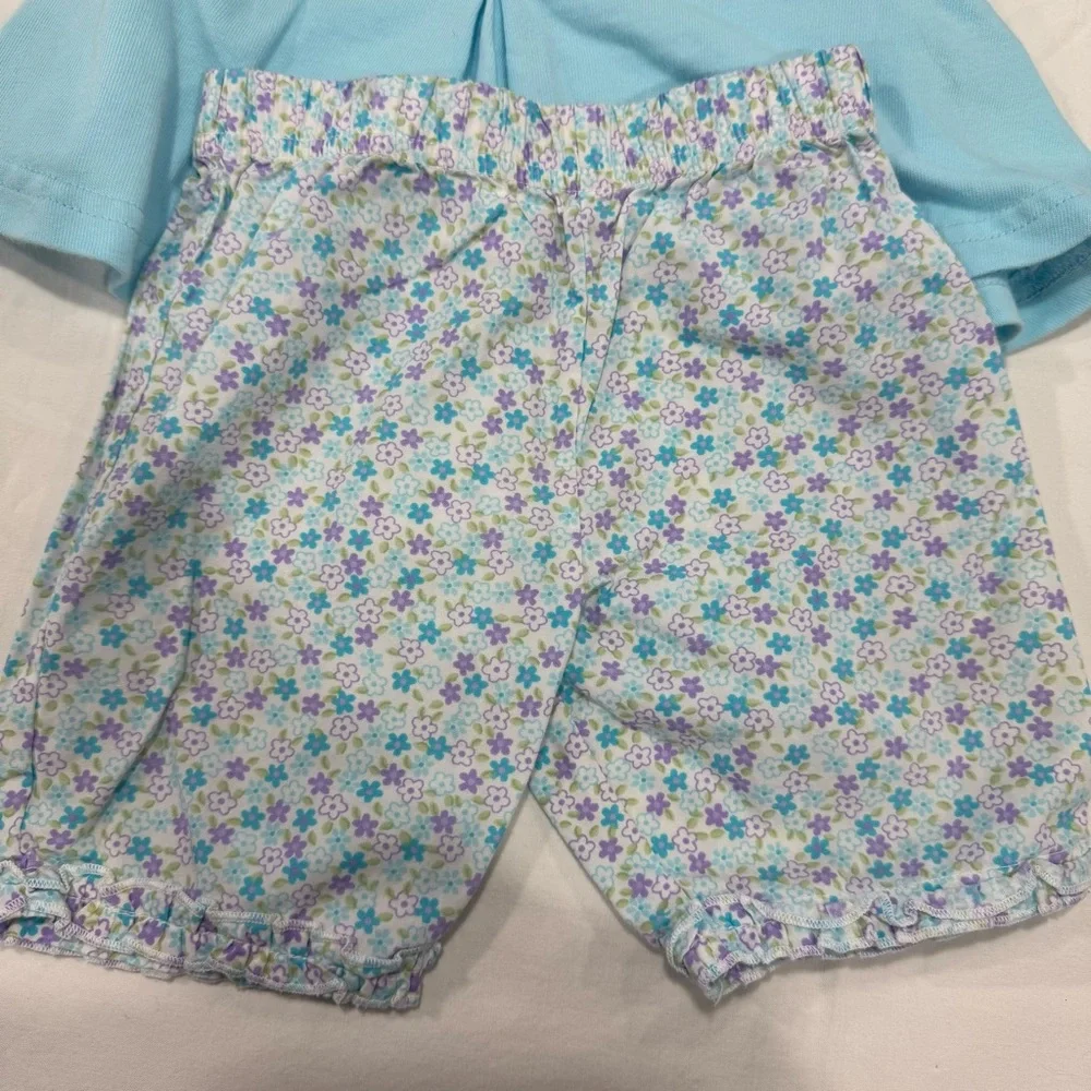 Y2K Little Me Blue & Purple Baby Matching Set, Floral, Ruffles, Embroidered 3M
